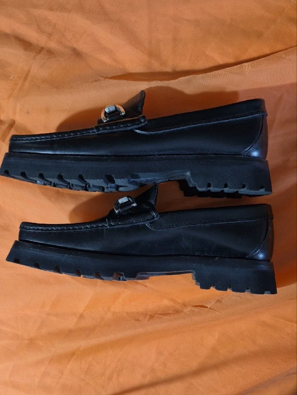Donald  Pliner Black Leather Bit Loafers with Silver Hardware Mens 8